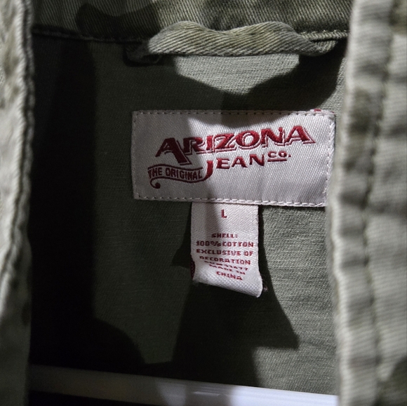 Arizona Women's Jacket Zip Snap Front Camo Camoflauge Jacket Large - Picture 2 of 7